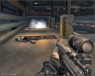 You should be able to approach a new building structure in just a few seconds - Scene 4 - Airstrip - part 2 - Act 6 - Nevada Desert - Tom Clancys Rainbow Six: Vegas 2 - Game Guide and Walkthrough