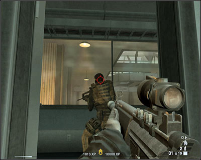 Now you've got two choices - you may start killing other terrorists from here or you can proceed to a nearby room and kill one additional soldier (screen) - Scene 3 - Refinery - part 3 - Act 6 - Nevada Desert - Tom Clancys Rainbow Six: Vegas 2 - Game Guide and Walkthrough