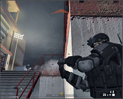 I would recommend that you attach a silencer to your main rifle, because it'll be a good idea to act stealthy here - Scene 3 - Refinery - part 2 - Act 6 - Nevada Desert - Tom Clancys Rainbow Six: Vegas 2 - Game Guide and Walkthrough