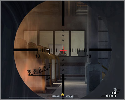Use the zoom feature once again and scout some of the upper balconies - Scene 1 - Drop Off - part 1 - Act 6 - Nevada Desert - Tom Clancys Rainbow Six: Vegas 2 - Game Guide and Walkthrough