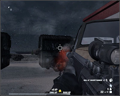 Approach the flames and choose a sniper rifle from your inventory - Scene 1 - Drop Off - part 1 - Act 6 - Nevada Desert - Tom Clancys Rainbow Six: Vegas 2 - Game Guide and Walkthrough