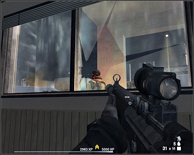 The second opponent is patrolling the area to your left - Scene 1 - Drop Off - part 1 - Act 6 - Nevada Desert - Tom Clancys Rainbow Six: Vegas 2 - Game Guide and Walkthrough