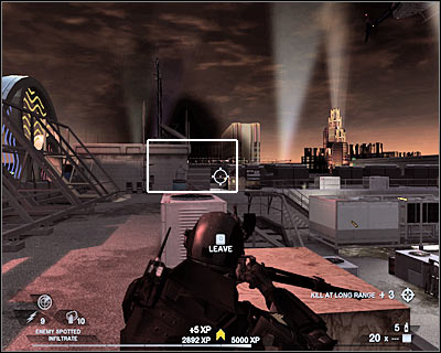 I would recommend that you go back down and use the equipment crates to restock on ammo and other supplies - Scene 4 - Extraction - part 2 - Act 5 - Theater - Tom Clancys Rainbow Six: Vegas 2 - Game Guide and Walkthrough