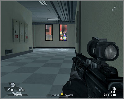 Two enemy soldiers will appear to your right - Scene 4 - Extraction - part 1 - Act 5 - Theater - Tom Clancys Rainbow Six: Vegas 2 - Game Guide and Walkthrough