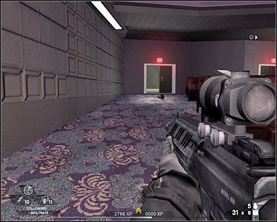 You will end up standing inside a new corridor - Scene 3 - Center Stage - part 4 - Act 5 - Theater - Tom Clancys Rainbow Six: Vegas 2 - Game Guide and Walkthrough