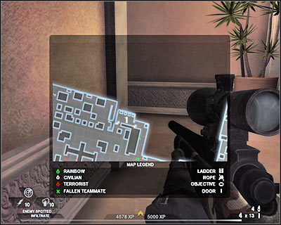 You might want to consider allowing your men to move forward, especially since you'll be able to provide a covering fire from here - Scene 2 - Casino - part 1 - Act 5 - Theater - Tom Clancys Rainbow Six: Vegas 2 - Game Guide and Walkthrough