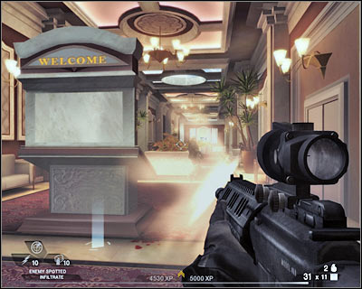 Once you've secured the corridor, start moving forward - Scene 2 - Casino - part 1 - Act 5 - Theater - Tom Clancys Rainbow Six: Vegas 2 - Game Guide and Walkthrough
