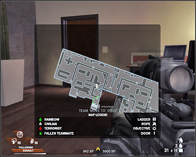 I wouldn't recommend allowing your men to remain inside the assaulted room, because they would have ended up getting shot from nay different directions - Scene 1 - Penthouse - part 2 - Act 5 - Theater - Tom Clancys Rainbow Six: Vegas 2 - Game Guide and Walkthrough