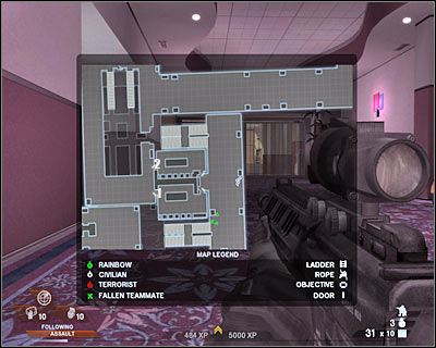 I wouldn't recommend waiting for your colleagues to secure this area on their own - Scene 3 - North Hall - part 2 - Act 4 - Convention Center - Tom Clancys Rainbow Six: Vegas 2 - Game Guide and Walkthrough