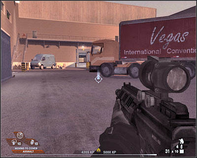 If you want to fulfill your current mission objective, you will have to inspect a parked van - Scene 2 - Exhibition Hall - part 1 - Act 4 - Convention Center - Tom Clancys Rainbow Six: Vegas 2 - Game Guide and Walkthrough