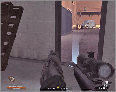 I would recommend that you send your team members towards a large truck (screen) - Scene 2 - Exhibition Hall - part 1 - Act 4 - Convention Center - Tom Clancys Rainbow Six: Vegas 2 - Game Guide and Walkthrough