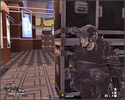 Many of the terrorists are using shotguns, so you can't allow them to get closer - Scene 1 - South Hall - part 2 - Act 4 - Convention Center - Tom Clancys Rainbow Six: Vegas 2 - Game Guide and Walkthrough