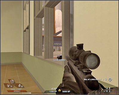 I would recommend using some of the nearby objects for cover - Scene 2 - Arena - part 3 - Act 3 - Recreation Center - Tom Clancys Rainbow Six: Vegas 2 - Game Guide and Walkthrough