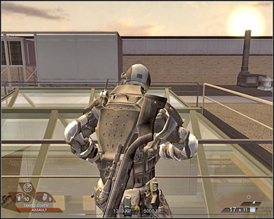 Proceed towards the stairs - Scene 3 - Library - part 2 - Act 3 - Recreation Center - Tom Clancys Rainbow Six: Vegas 2 - Game Guide and Walkthrough