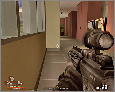 You won't encounter any additional enemy troops along the way, however this doesn't mean you shouldn't be careful - Scene 3 - Library - part 1 - Act 3 - Recreation Center - Tom Clancys Rainbow Six: Vegas 2 - Game Guide and Walkthrough