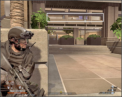 Keep heading straight, because that's where you'll find your current destination area - Scene 3 - Library - part 1 - Act 3 - Recreation Center - Tom Clancys Rainbow Six: Vegas 2 - Game Guide and Walkthrough