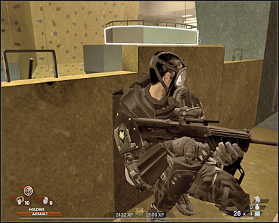 Just as before, you will have to travel a long way in order to get to your target area - Scene 1 - Gymnasium - part 5 - Act 3 - Recreation Center - Tom Clancys Rainbow Six: Vegas 2 - Game Guide and Walkthrough