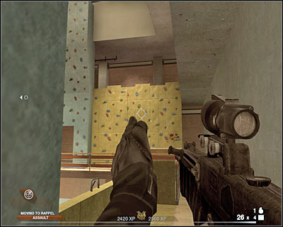 Be careful, though - Scene 1 - Gymnasium - part 5 - Act 3 - Recreation Center - Tom Clancys Rainbow Six: Vegas 2 - Game Guide and Walkthrough