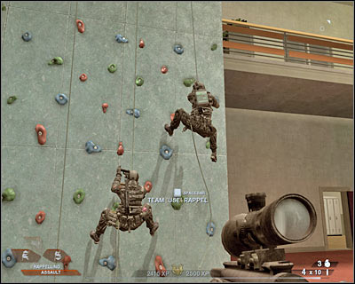 The next group is stationed above you - Scene 1 - Gymnasium - part 4 - Act 3 - Recreation Center - Tom Clancys Rainbow Six: Vegas 2 - Game Guide and Walkthrough