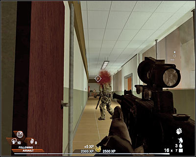 Order your squad members to follow you - Scene 1 - Gymnasium - part 4 - Act 3 - Recreation Center - Tom Clancys Rainbow Six: Vegas 2 - Game Guide and Walkthrough