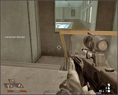 Just as before, you won't have to lose any of precious time by getting ready for an assault on a new corridor - Scene 1 - Gymnasium - part 3 - Act 3 - Recreation Center - Tom Clancys Rainbow Six: Vegas 2 - Game Guide and Walkthrough