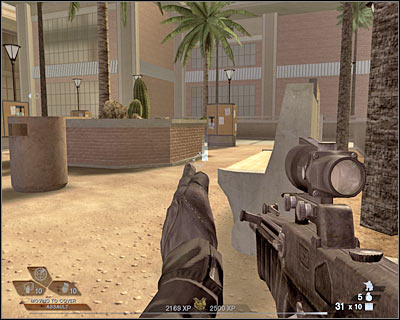 Keep heading towards the entrance to the gymnasium - Scene 1 - Gymnasium - part 1 - Act 3 - Recreation Center - Tom Clancys Rainbow Six: Vegas 2 - Game Guide and Walkthrough