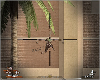 Once you've dealt with the first group of terrorists, you should consider allowing your teammates to move forward (screen) - Scene 1 - Gymnasium - part 1 - Act 3 - Recreation Center - Tom Clancys Rainbow Six: Vegas 2 - Game Guide and Walkthrough