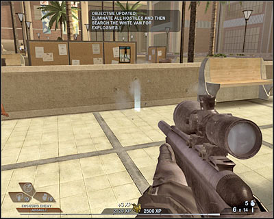 Look at the screen, because that's where you should be hiding - Scene 1 - Gymnasium - part 1 - Act 3 - Recreation Center - Tom Clancys Rainbow Six: Vegas 2 - Game Guide and Walkthrough