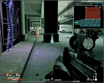 As you've probably suspected, you are going to be attacked by the first group of enemy units once you're close enough to the parked vehicles - Scene 3 - Garage - part 1 - Act 2 - Old Vegas - Tom Clancys Rainbow Six: Vegas 2 - Game Guide and Walkthrough