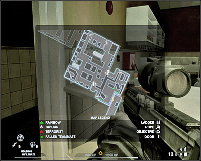 I would recommend using a flashbang grenade during the assault, so you'll increase your chances of securing this section of the nightclub - Scene 2 - Nightclub - part 3 - Act 2 - Old Vegas - Tom Clancys Rainbow Six: Vegas 2 - Game Guide and Walkthrough