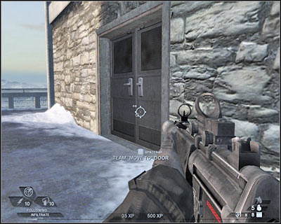 For the first time during the course of this game you will be allowed to practice something called 'duel entry' - Scene 1 - Negotiations - part 2 - Act 1 - Pyrénées - Tom Clancys Rainbow Six: Vegas 2 - Game Guide and Walkthrough