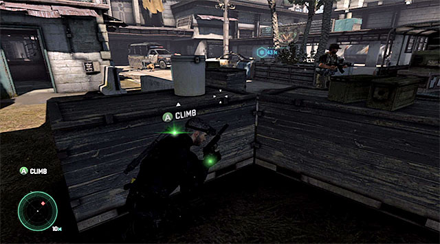 A cover located closest to the destroyed wall - Make it inside the police station - Mission 1 - Safehouse - Tom Clancys Splinter Cell: Blacklist - Game Guide and Walkthrough