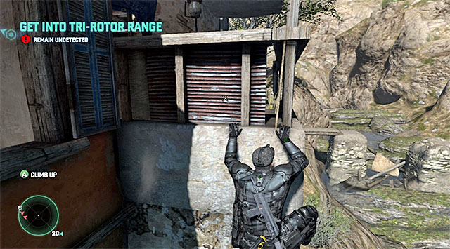 The ledge - Make your way to the area where you take over the drone - Mission 2 - Insurgent Stronghold - Tom Clancys Splinter Cell: Blacklist - Game Guide and Walkthrough
