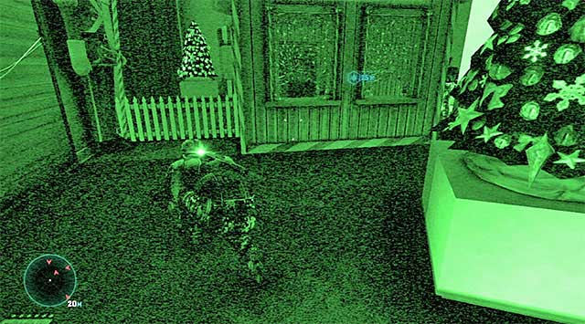 Hide behind the small fence and wait for the enemies staying here to scatter - Infiltrate Festival Hall - Mission 3 - American Consumption - Tom Clancys Splinter Cell: Blacklist - Game Guide and Walkthrough