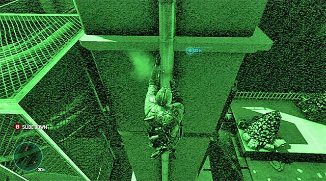 The drain pipe to the ground floor - Infiltrate Festival Hall - Mission 3 - American Consumption - Tom Clancys Splinter Cell: Blacklist - Game Guide and Walkthrough