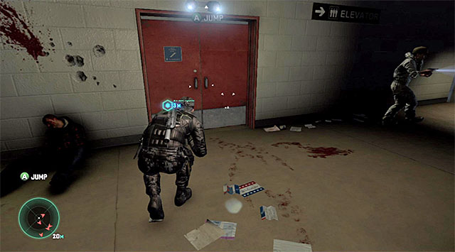 The entrance to the basement - Infiltrate Festival Hall - Mission 3 - American Consumption - Tom Clancys Splinter Cell: Blacklist - Game Guide and Walkthrough
