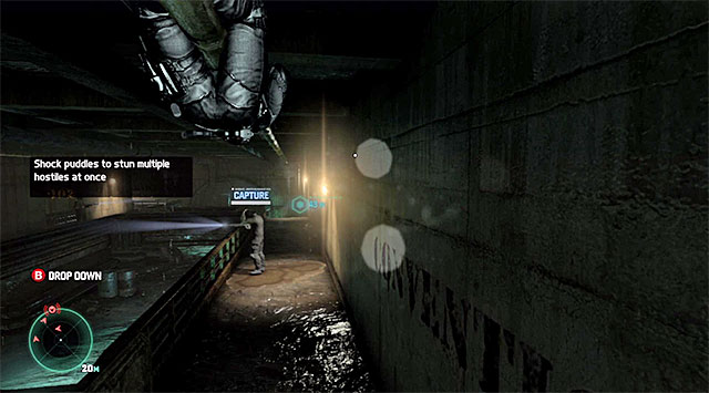 The pipe under the ceiling - Explore the tunnels - Mission 3 - American Consumption - Tom Clancys Splinter Cell: Blacklist - Game Guide and Walkthrough