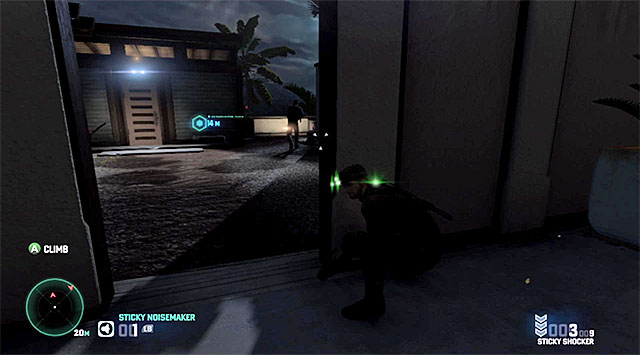 Eventually, you should end up in the spot shown in the screenshot, i - Reach the tool shed - Mission 4 - Private Estate - Tom Clancys Splinter Cell: Blacklist - Game Guide and Walkthrough