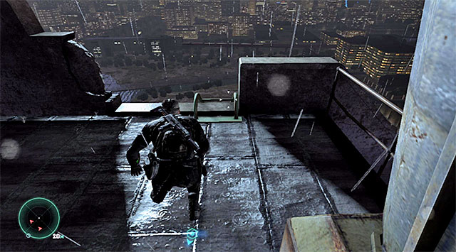 You now need to get towards the roofs located to the left of the sniper here - Reach the elevator shaft - Mission 5 - Abandoned Mill - Tom Clancys Splinter Cell: Blacklist - Game Guide and Walkthrough