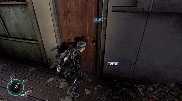 Entrance to the room on the upper floor - Reach the loading bay - Mission 5 - Abandoned Mill - Tom Clancys Splinter Cell: Blacklist - Game Guide and Walkthrough