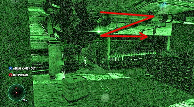 Keep moving along the pipe and ignore the barking dogs, which won't be able to alarm anybody - Locate Sadiq - Mission 5 - Abandoned Mill - Tom Clancys Splinter Cell: Blacklist - Game Guide and Walkthrough
