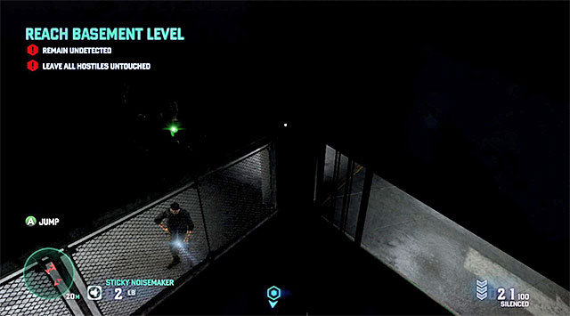 You can now zip the line - Reach the basement level of the parking lot - Mission 6 - Special Missions HQ - Tom Clancys Splinter Cell: Blacklist - Game Guide and Walkthrough