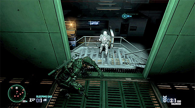 Passage on the upper balconies - Make your way out of the command center with Charlie's disc - Mission 6 - Special Missions HQ - Tom Clancys Splinter Cell: Blacklist - Game Guide and Walkthrough