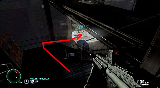 Staircase to the ground floor - Disarm the fourth bomb - Mission 7 - Transit Yards - Tom Clancys Splinter Cell: Blacklist - Game Guide and Walkthrough