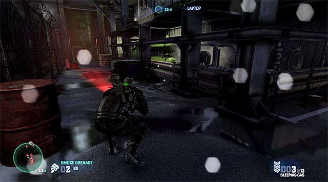 The corridor with the drone - Enter LNG Facility - Mission 11 - LNG Terminal - Tom Clancys Splinter Cell: Blacklist - Game Guide and Walkthrough