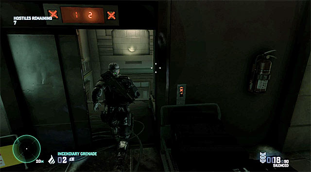 The elevator is a good place to hide - Mission 2 - Swiss Embassy - Optional missions assigned by Charlie - Tom Clancys Splinter Cell: Blacklist - Game Guide and Walkthrough