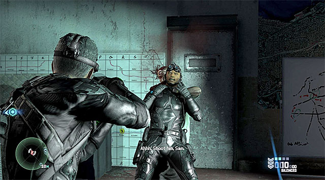 You need to aim at the head of the enemy and be careful not to shoot the teammate - Mission 3 - VORON Station - Additional missions assigned by Briggs - Tom Clancys Splinter Cell: Blacklist - Game Guide and Walkthrough