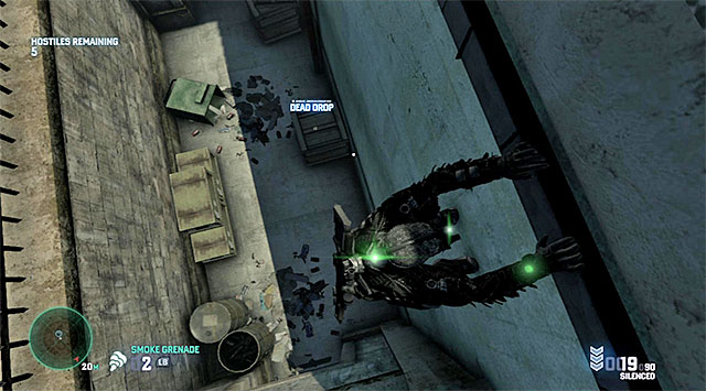 The Dead Drop is in the side alley - Charlie's missions - Dead Drops - Tom Clancys Splinter Cell: Blacklist - Game Guide and Walkthrough