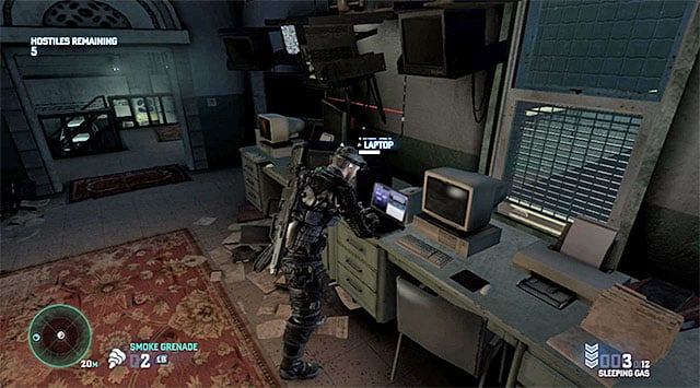 The laptop is on the desk - Charlie's missions - Blacklist Laptops - Tom Clancys Splinter Cell: Blacklist - Game Guide and Walkthrough