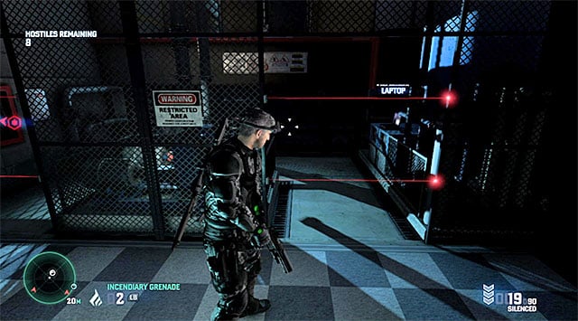 Just like in Charlie's previous missions, you can't cause the alarm to be raised - Charlie's missions - Blacklist Laptops - Tom Clancys Splinter Cell: Blacklist - Game Guide and Walkthrough